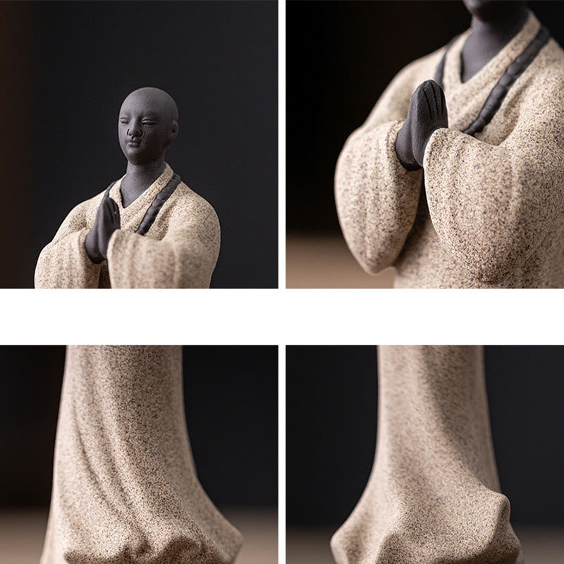 Buddha Stones Meditating Praying Monk Figure Ceramic Compassion Serenity Home Decoration - image 18