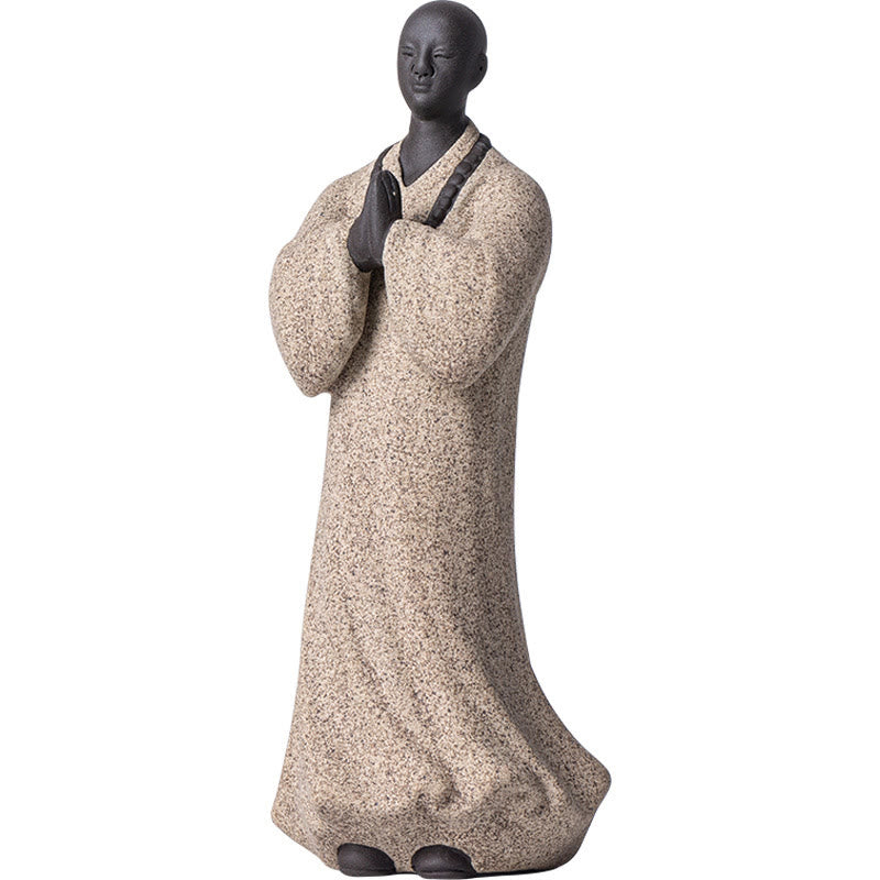 Buddha Stones Meditating Praying Monk Figure Ceramic Compassion Serenity Home Decoration - image 20