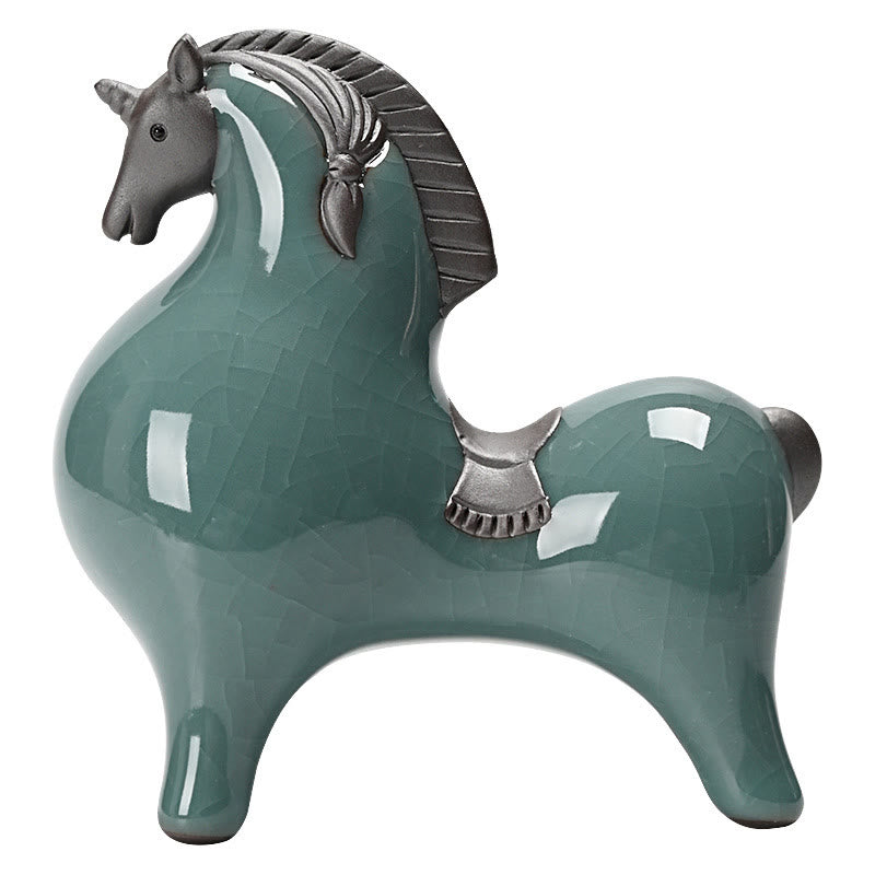 Buddha Stones Head Down Up Horse Ceramic Success Freedom Home Decoration - image 11