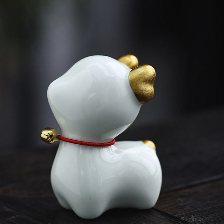 Buddha Stones Mini Deer Tea Pet Ceramic Home Desk Figurine Decoration - Light Green Deer 4*2.7*5.3cm - image 7
