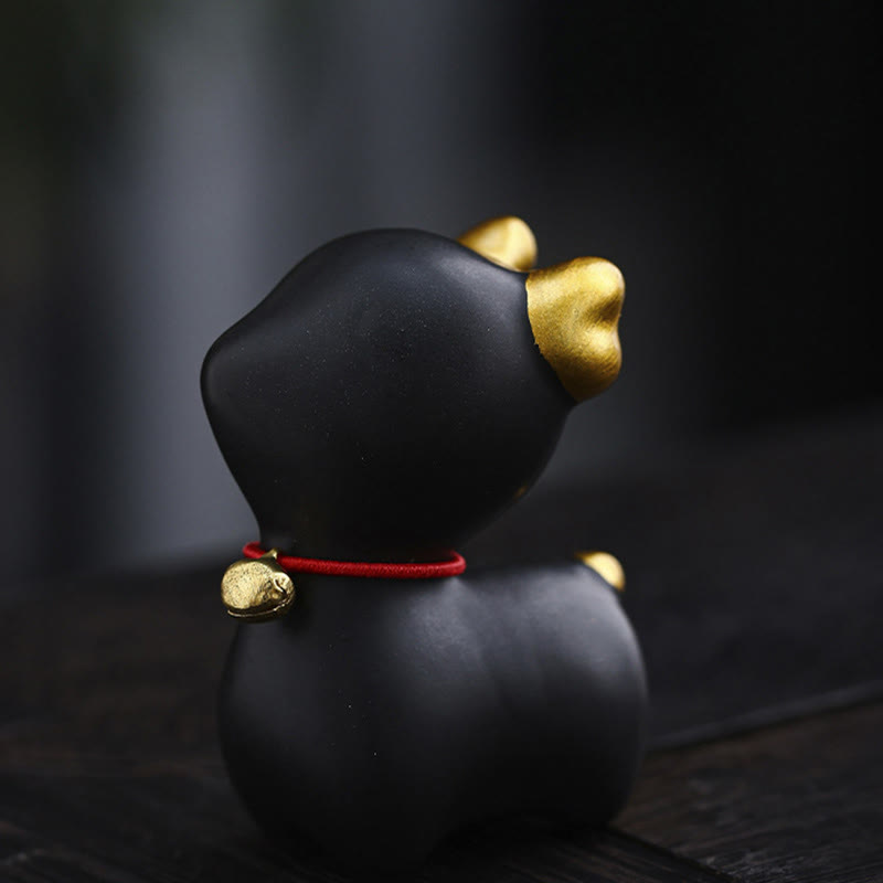 Buddha Stones Mini Deer Tea Pet Ceramic Home Desk Figurine Decoration - Black Deer 4*2.7*5.3cm - image 19