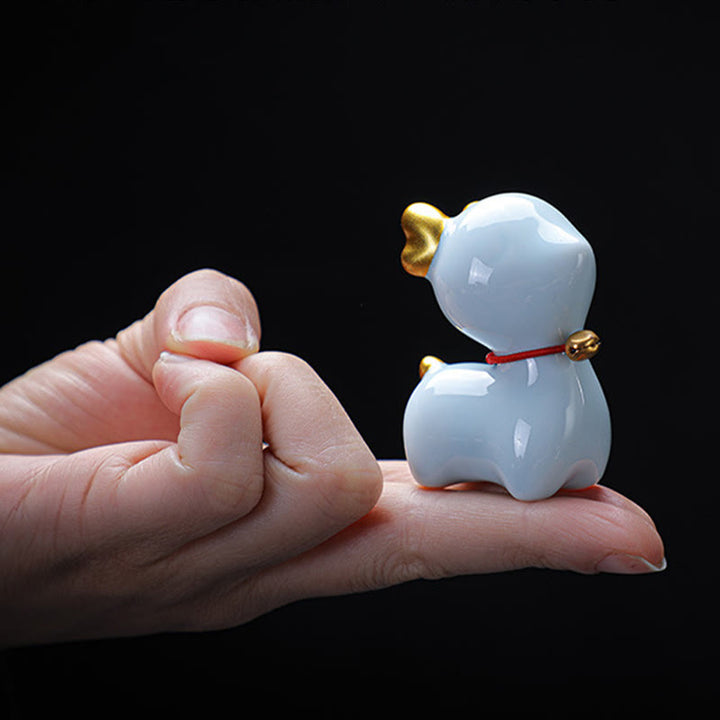 Buddha Stones Mini Deer Tea Pet Ceramic Home Desk Figurine Decoration - image 14