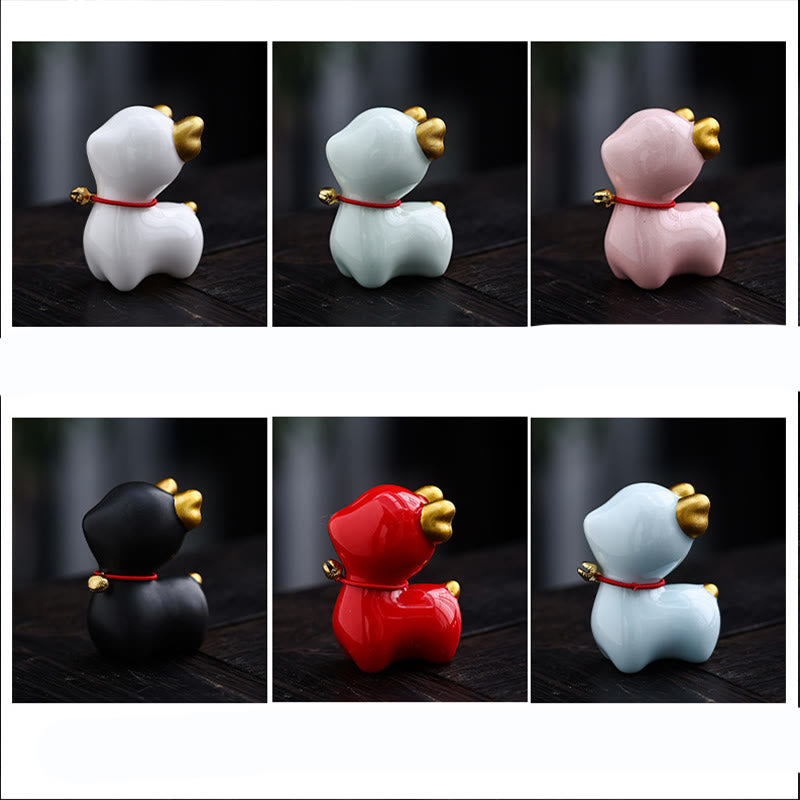 Buddha Stones Mini Deer Tea Pet Ceramic Home Desk Figurine Decoration - image 26