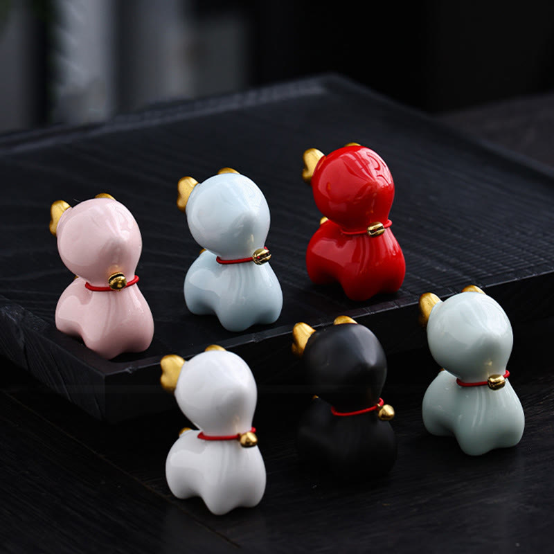 Buddha Stones Mini Deer Tea Pet Ceramic Home Desk Figurine Decoration - image 25