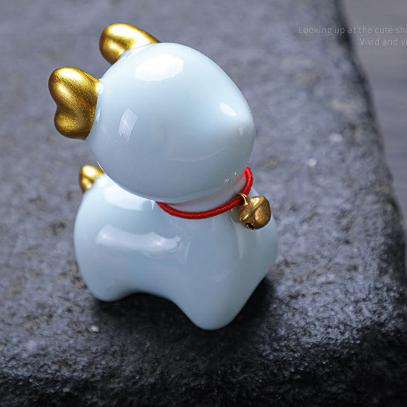 Buddha Stones Mini Deer Tea Pet Ceramic Home Desk Figurine Decoration - image 11