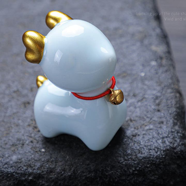 Buddha Stones Mini Deer Tea Pet Ceramic Home Desk Figurine Decoration - image 11