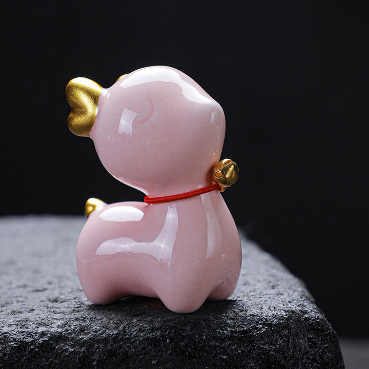 Buddha Stones Mini Deer Tea Pet Ceramic Home Desk Figurine Decoration - image 21