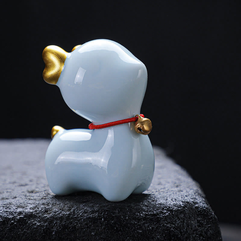 Buddha Stones Mini Deer Tea Pet Ceramic Home Desk Figurine Decoration - image 9