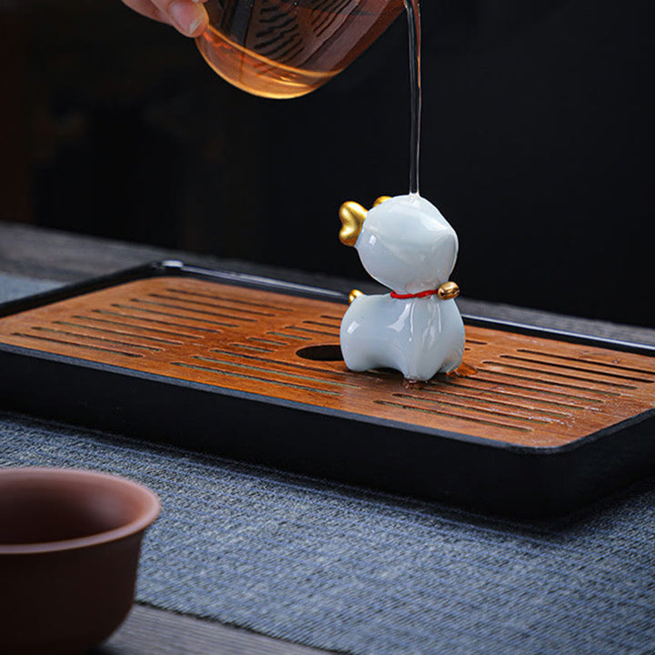 Buddha Stones Mini Deer Tea Pet Ceramic Home Desk Figurine Decoration - image 16