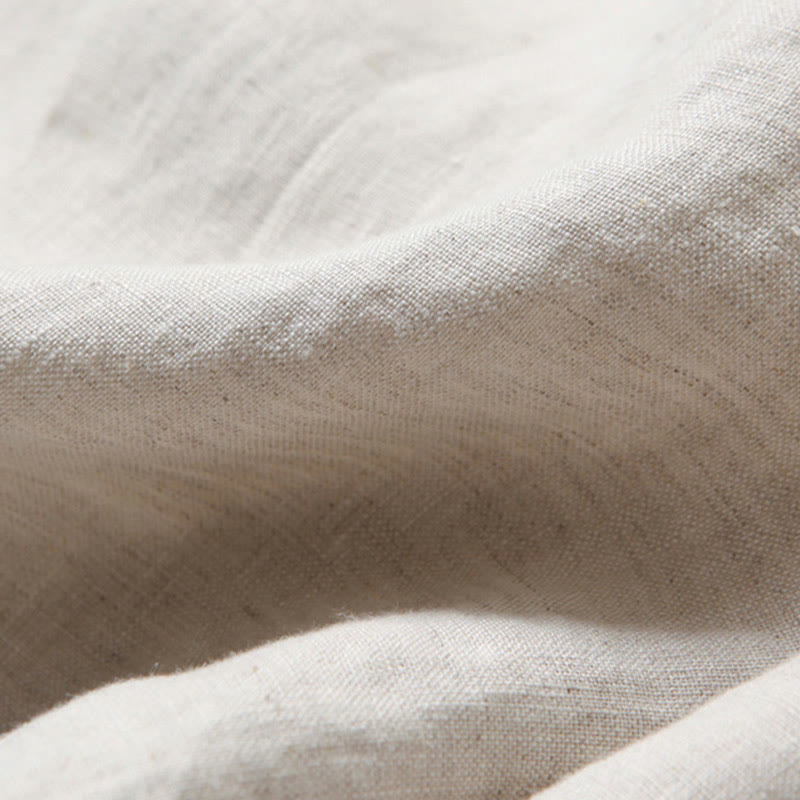 Buddha Stones Plain Color Cotton Linen High Waist Wide Leg Pants With Pockets - image 13