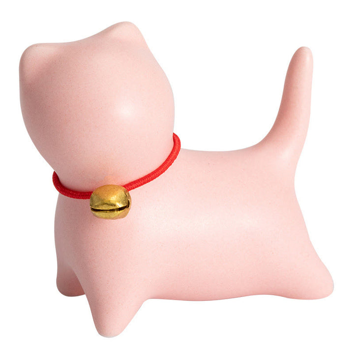 Buddha Stones Mini Cute Standing Lying Cat Tea Pet Ceramic Home Desk Figurine Decoration - image 11