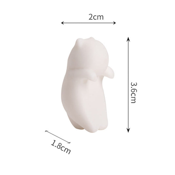 Buddha Stones Mini Hanging White Cat Tea Pet Ceramic Home Desk Figurine Decoration - image 12