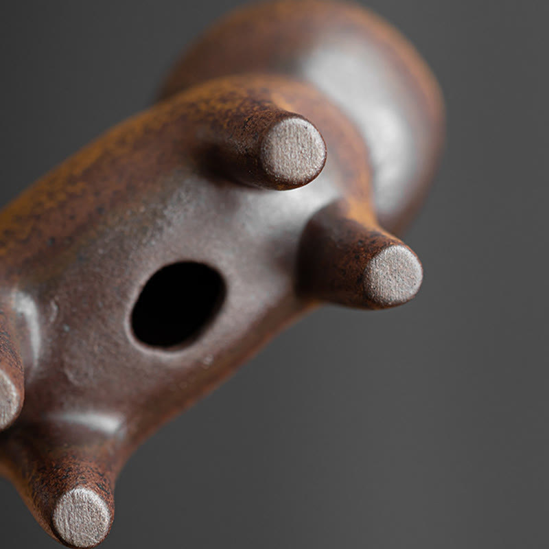 Buddha Stones Mini Standing Cat Feng Shui Frog Toad Tea Pet Ceramic Home Desk Figurine Decoration - image 7