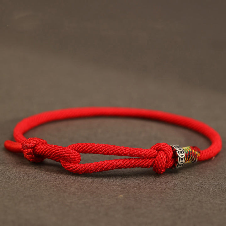 Buddha Stones Red String 925 Sterling Silver 999 Sterling Silver Coin Luck Bracelet - Red String - 925 Sterling Silver Coin Ring - 16-17cm - image 9