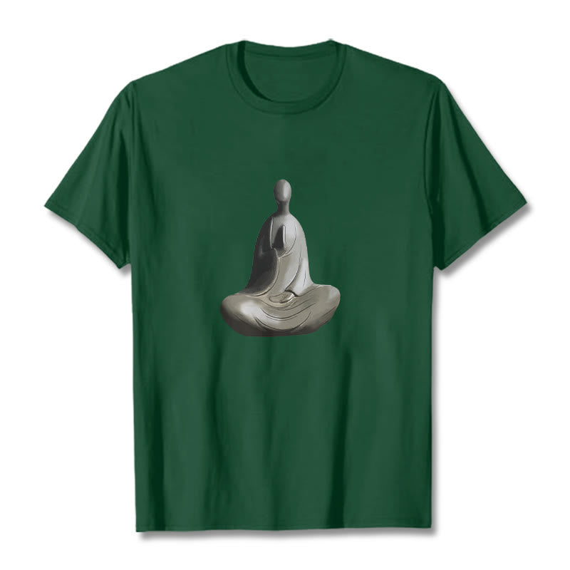 Buddha Stones Gray Formless Buddha Pattern Cotton Tee T-shirt - ForestGreen - 2XL - image 11
