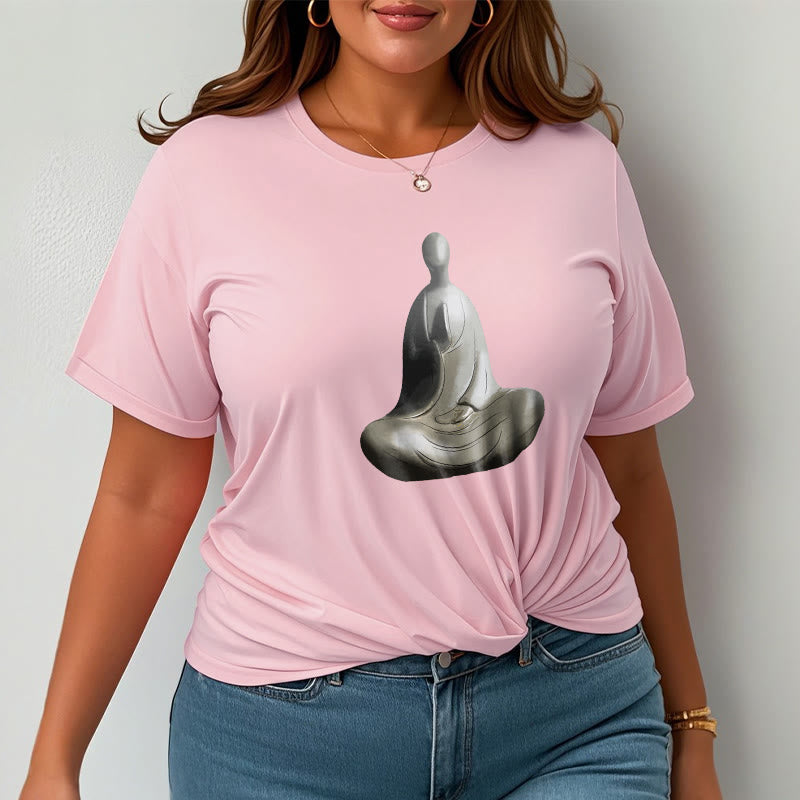 Buddha Stones Gray Formless Buddha Pattern Cotton Tee T-shirt - image 19