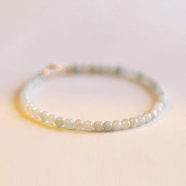 Buddha Stones 2mm Jade Ultra-thin Beads 14k Gold Plated Copper Luck Bracelet - 2mm Jade(Wrist Circumference: 16cm) - image 7