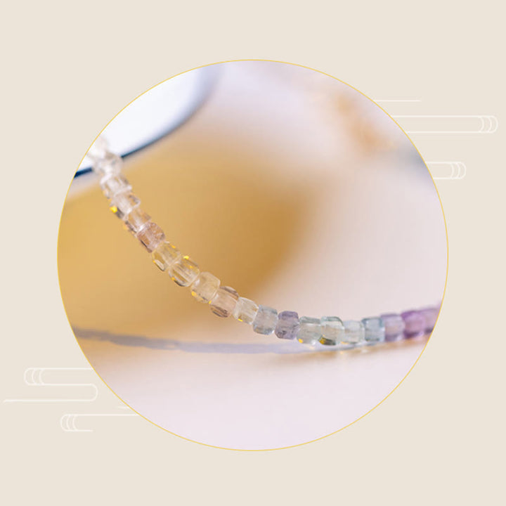 Buddha Stones 2.5mm Fluorite Ultra-thin Beads 14k Gold Plated Copper Heart Power Bracelet - image 12