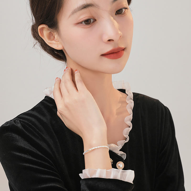 Buddha Stones 2mm Turquoise Pearl Ultra-thin Beads 14k Gold Plated Copper Wisdom Bracelet - image 9