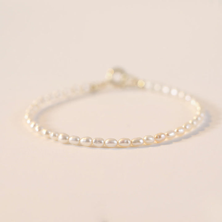 Buddha Stones 2mm Natural Pearl Ultra-thin Beads 14k Gold Plated Copper Wisdom Bracelet - image 7