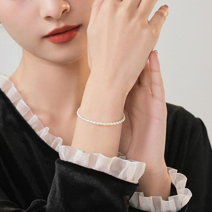 Buddha Stones 2mm Natural Pearl Ultra-thin Beads 14k Gold Plated Copper Wisdom Bracelet - image 11