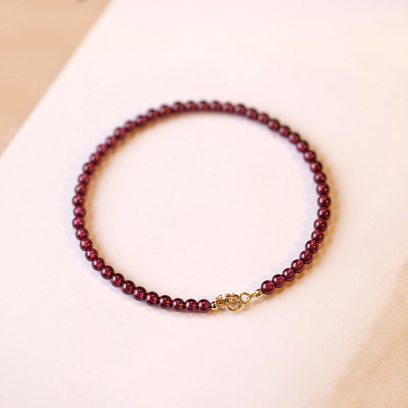 Buddha Stones 3mm Natural Small Garnet Ultra-Thin Beads Protection Bracelet - image 3