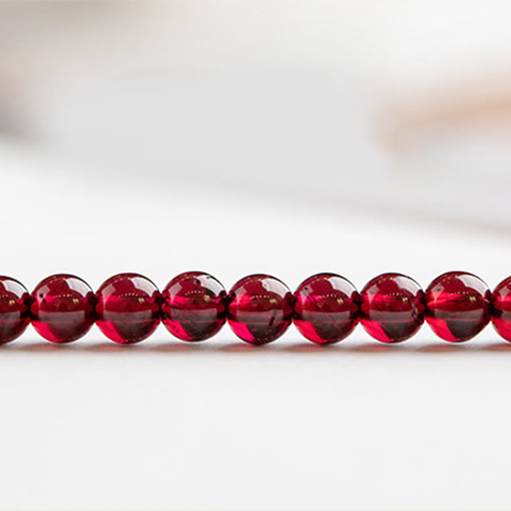 Buddha Stones 3mm Natural Small Garnet Ultra-Thin Beads Protection Bracelet - image 4