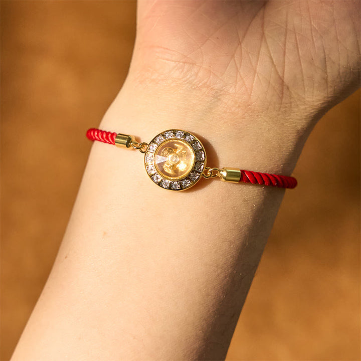 Buddha Stones Copper Brass Feng Sheng Shui Qi Rotatable Windmill  Red String Faith Braided Bracelet - image 4