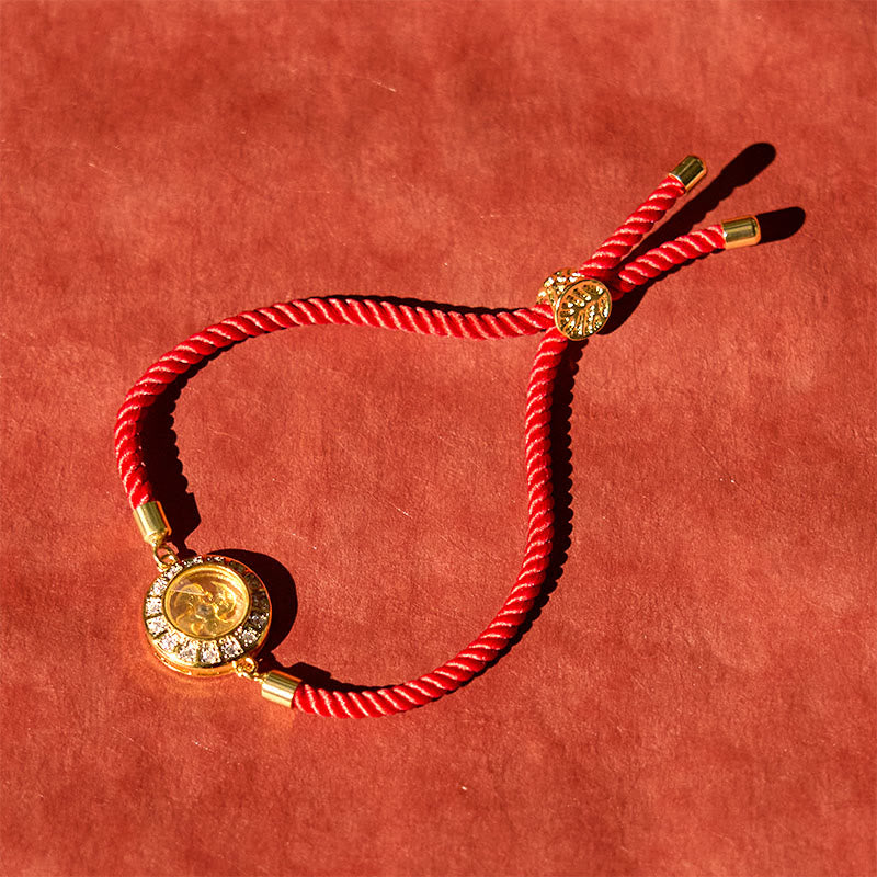 Buddha Stones Copper Brass Feng Sheng Shui Qi Rotatable Windmill  Red String Faith Braided Bracelet - image 2
