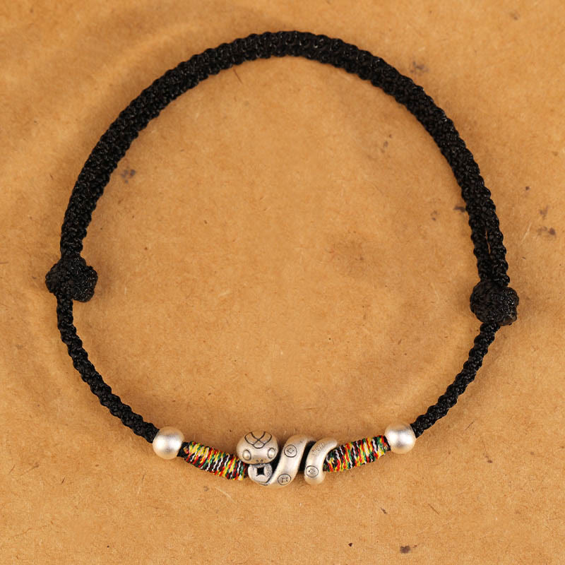 Buddha Stones Red String 999 Sterling Silver Year Of The Snake Anklet - image 14