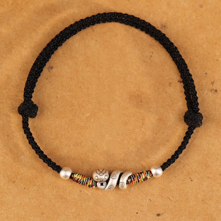 Buddha Stones Red String 999 Sterling Silver Year Of The Snake Anklet - image 14