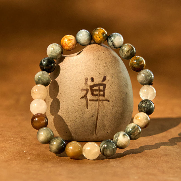 Buddha Stones Natural Eagle's Eye Stone Confidence Positive Bracelet - image 5