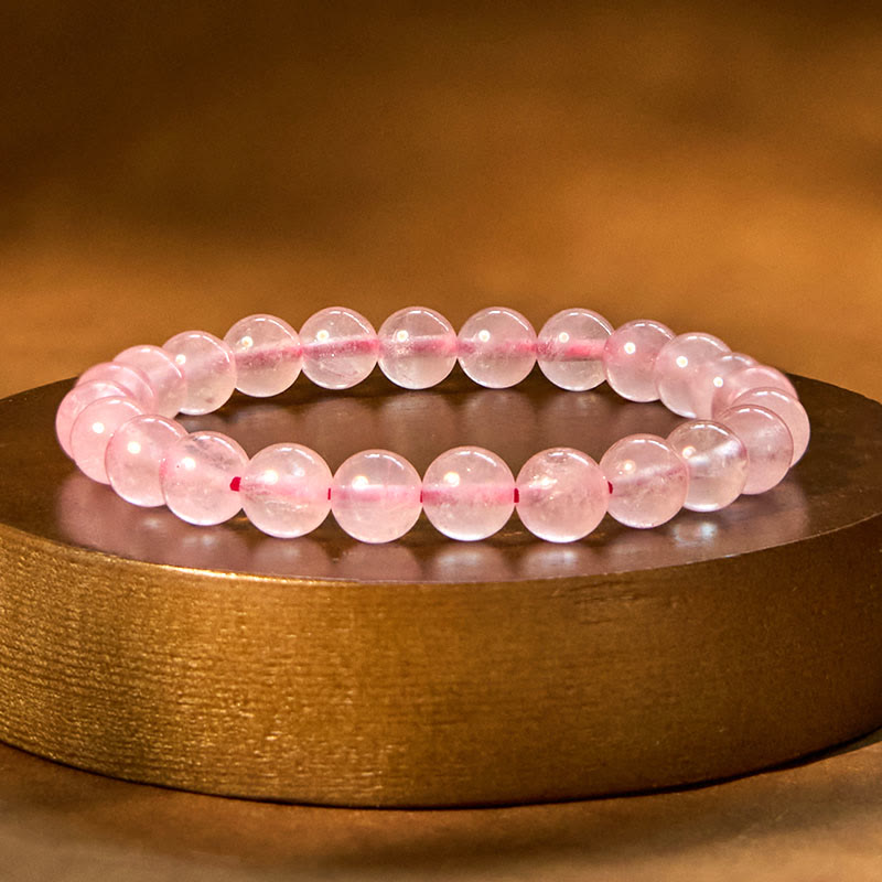 Buddha Stones Rose Quartz Healing Energy Bracelet - Rose Quartz(Wrist Circumference: 14-16cm) - image 0