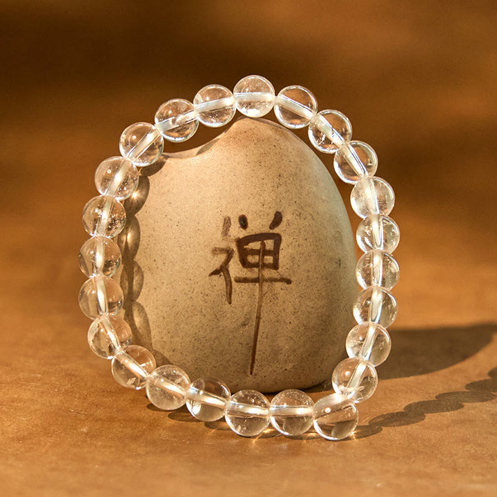 Buddha Stones Natural White Crystal Clarity Meditation Bracelet - image 1