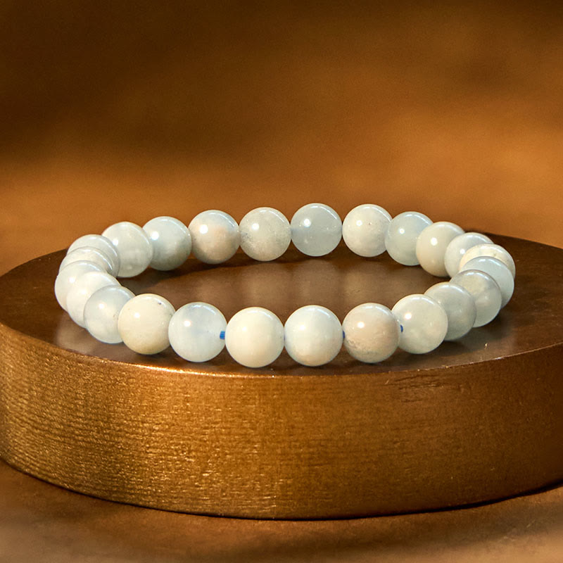 Buddha Stones Natural Aquamarine Healing Bead Bracelet - Aquamarine(Wrist Circumference: 14-16cm) - image 0