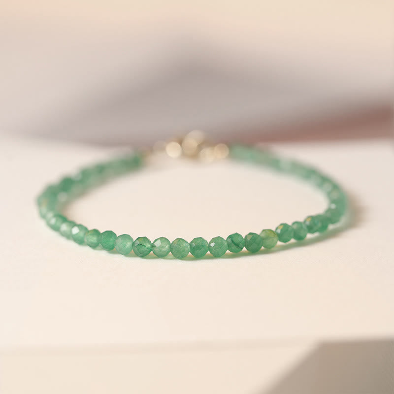 Buddha Stones 3mm Small Green Aventurine Ultra-Thin Beads Luck Bracelet - image 6