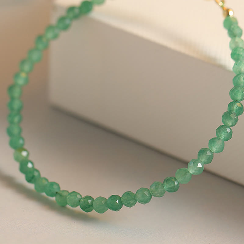 Buddha Stones 3mm Small Green Aventurine Ultra-Thin Beads Luck Bracelet - image 2
