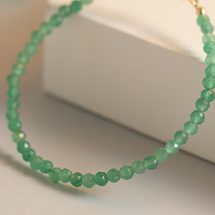 Buddha Stones 3mm Small Green Aventurine Ultra-Thin Beads Luck Bracelet - image 2