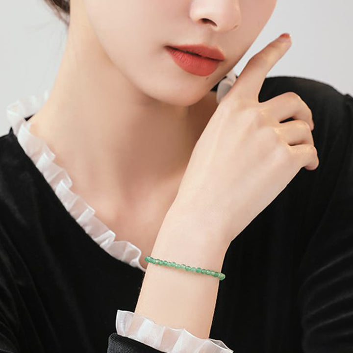 Buddha Stones 3mm Small Green Aventurine Ultra-Thin Beads Luck Bracelet - image 9