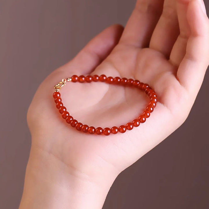 Buddha Stones Small Red Agate Ultra-thin Beads Calm Bracelet - image 3