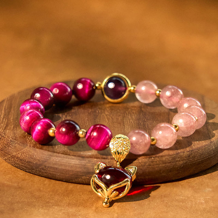 Buddha Stones Natural Strawberry Quartz Pixiu Love Bracelet - image 8