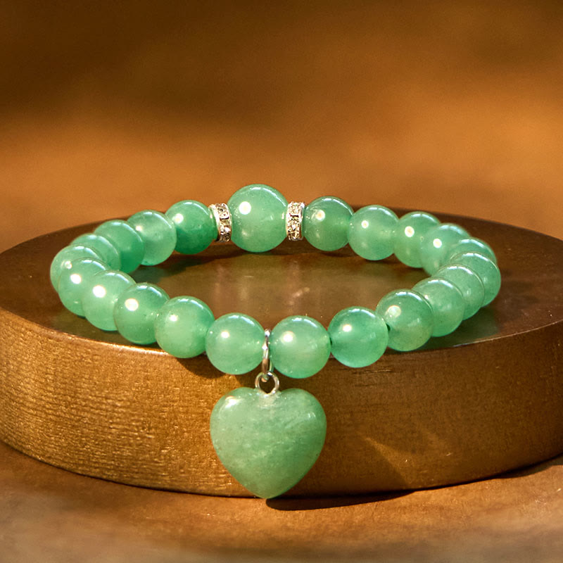 Buddha Stones Various Crystal Green Aventurine Love Heart Balance Bracelet - image 11