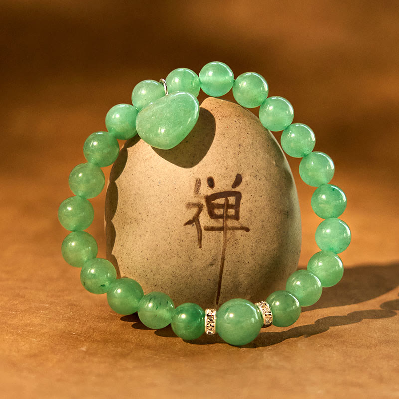 Buddha Stones Various Crystal Green Aventurine Love Heart Balance Bracelet - image 12