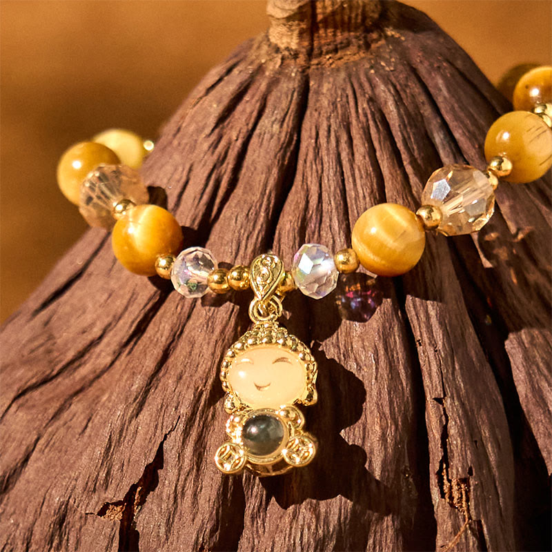 Buddha Stones Yellow Tiger Eye Meditation Buddha Protection Bracelet - image 10