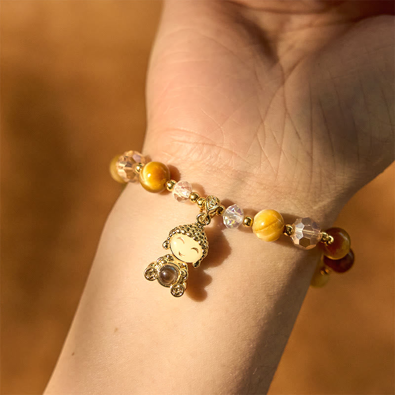 Buddha Stones Yellow Tiger Eye Meditation Buddha Protection Bracelet - image 11