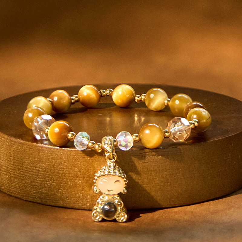 Buddha Stones Yellow Tiger Eye Meditation Buddha Protection Bracelet - image 6