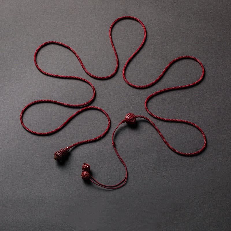 Buddha Stones Natural Cinnabar Chinese Zodiac Gourd Calm Blessing Red String Belly Chain - Common Cinnabar Pig - image 16