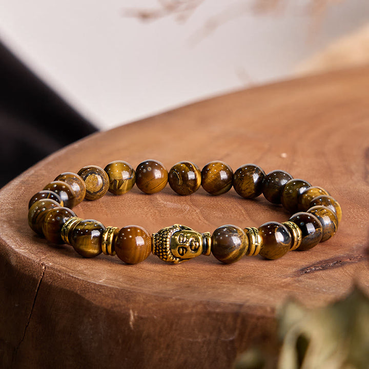 Buddha Stones Blue Green Red Tiger Eye Buddha Head Balance Bracelet - image 50