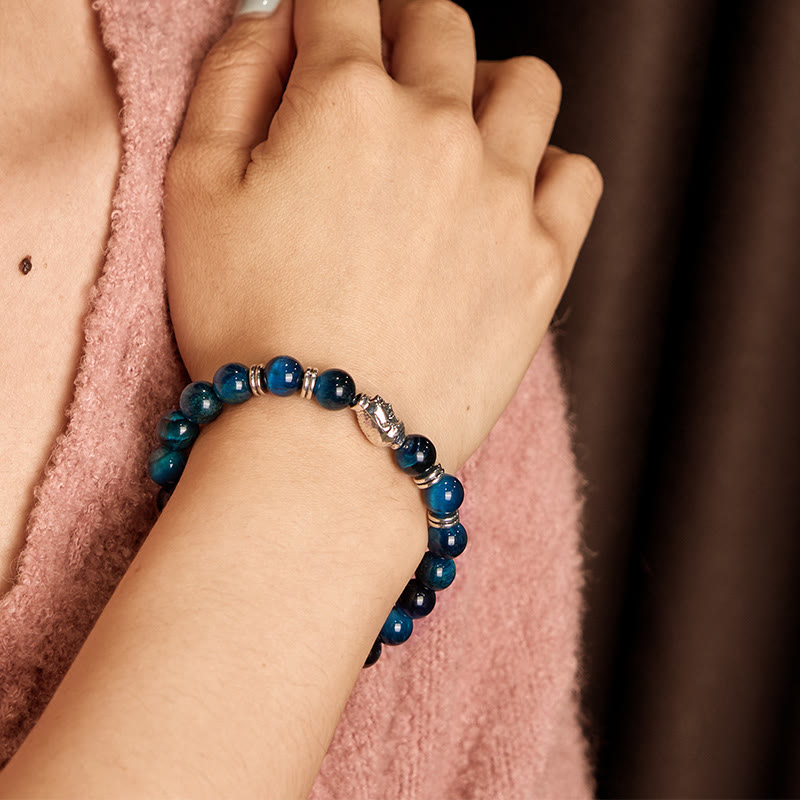 Buddha Stones Blue Green Red Tiger Eye Buddha Head Balance Bracelet - image 14