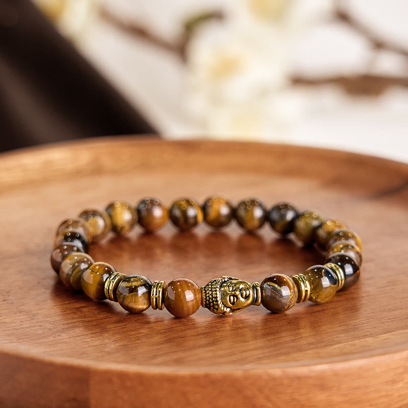 Buddha Stones Blue Green Red Tiger Eye Buddha Head Balance Bracelet - image 48